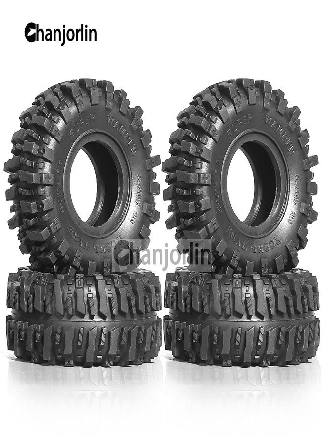 Chanjorlin 1.0 RC Tires OD 55mm 1/24 Crawler Wheels Tires 1/18 All Terrain Soft Rubber Mud Slingers Tyres with Foam Insert for 1:24 1:18 Rock Crawler Car Axial SCX24 FMS AX24 FCX18 FCX24 TRX4M 4PCS - Image 3
